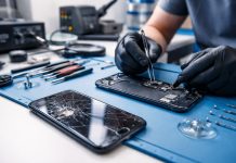 iPhone con display rotto o batteria scarica: ecco quanto costa la riparazione del tuo iPhone riparazione iphone in laboratorio tecnico