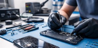 iPhone con display rotto o batteria scarica: ecco quanto costa la riparazione del tuo iPhone riparazione iphone in laboratorio tecnico